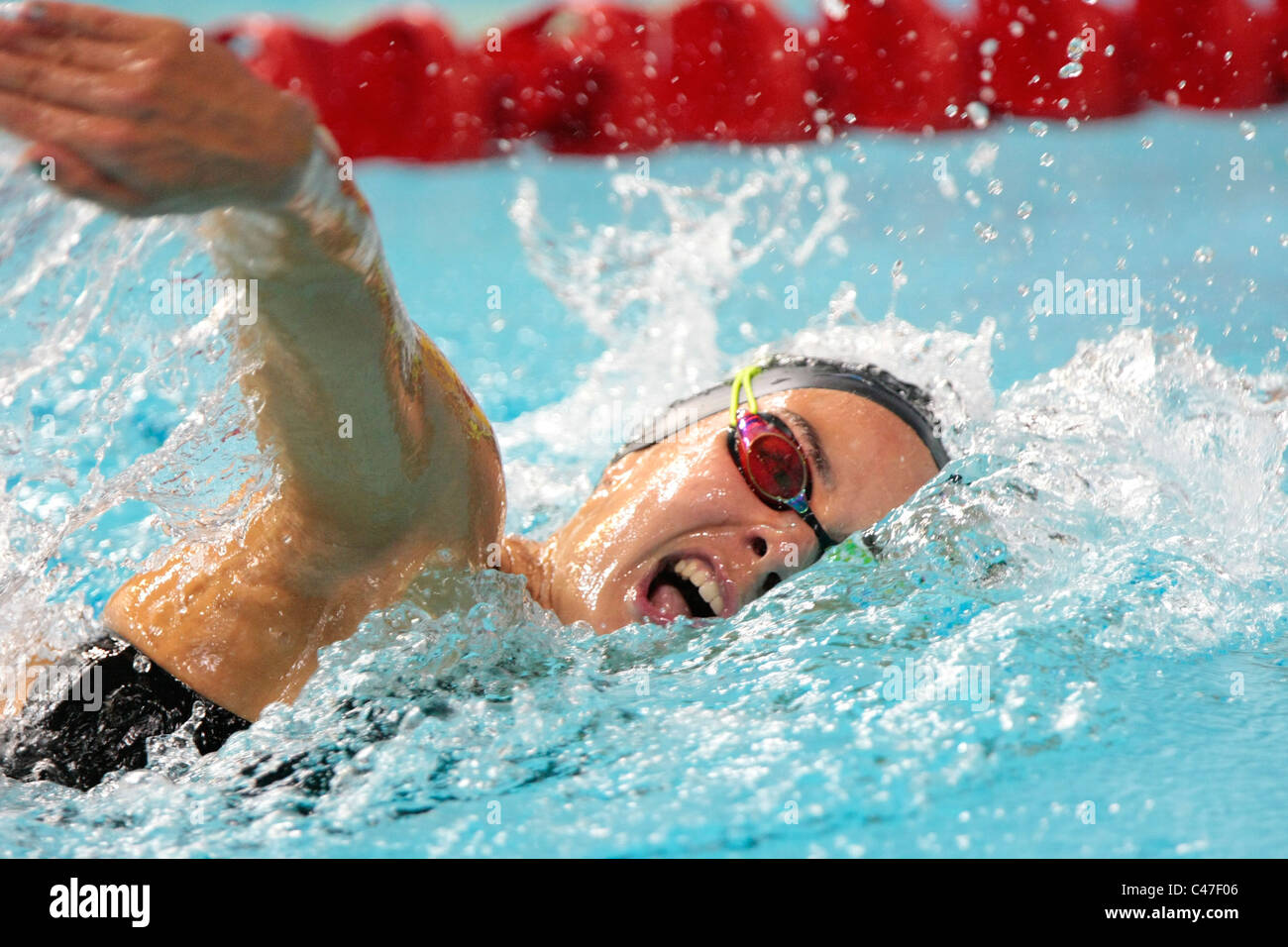 Anna Olasz Ungarns im Wettbewerb der Frauen 400m Freistil Finale. Stockfoto