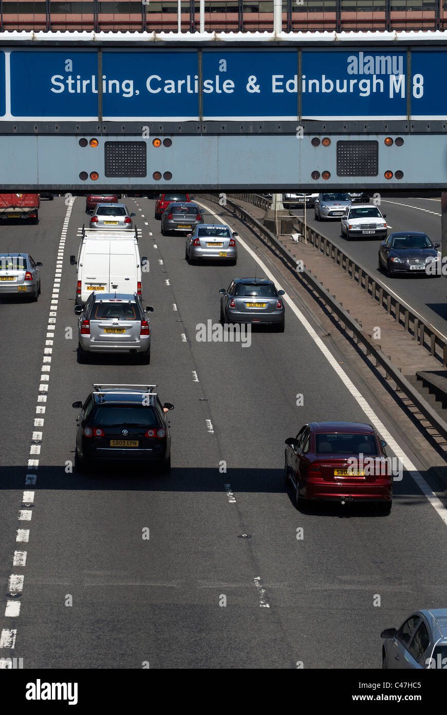 Die M8 Autobahn von Glasgow Stockfoto