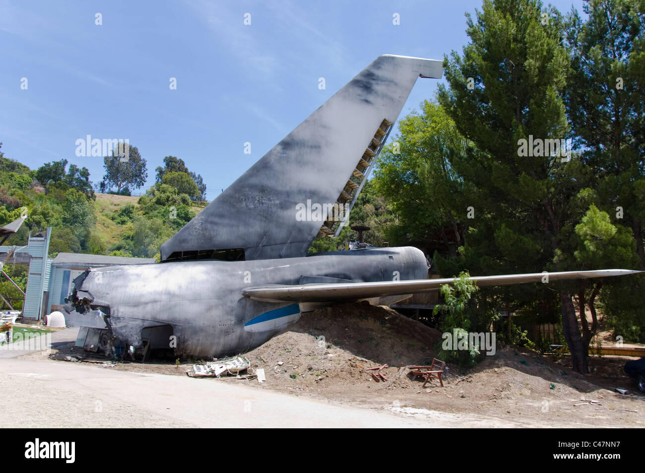 Flugzeug-Crash-Szene, Universal Studios zurück viel, Los Angeles, Kalifornien, USA Stockfoto