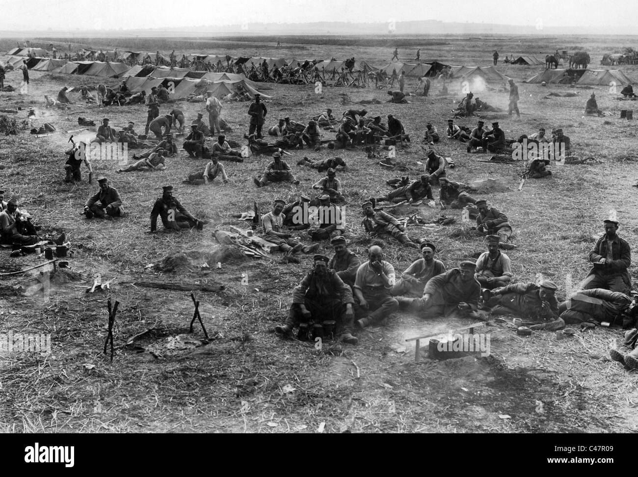 Deutsche Truppen auf ein Lager, 1915 Stockfoto
