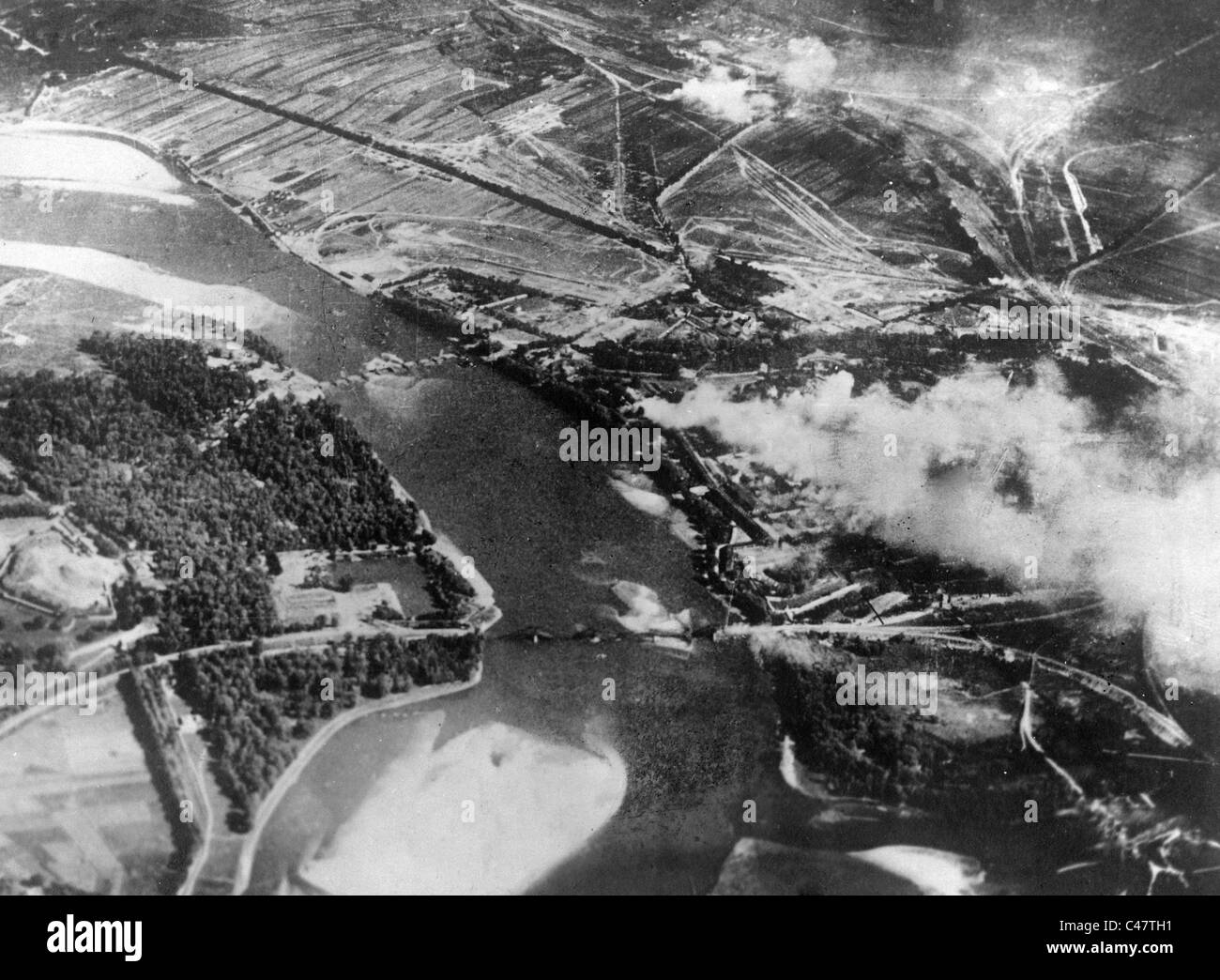 Die linke Stadt Ivangorod, 1915 Stockfoto