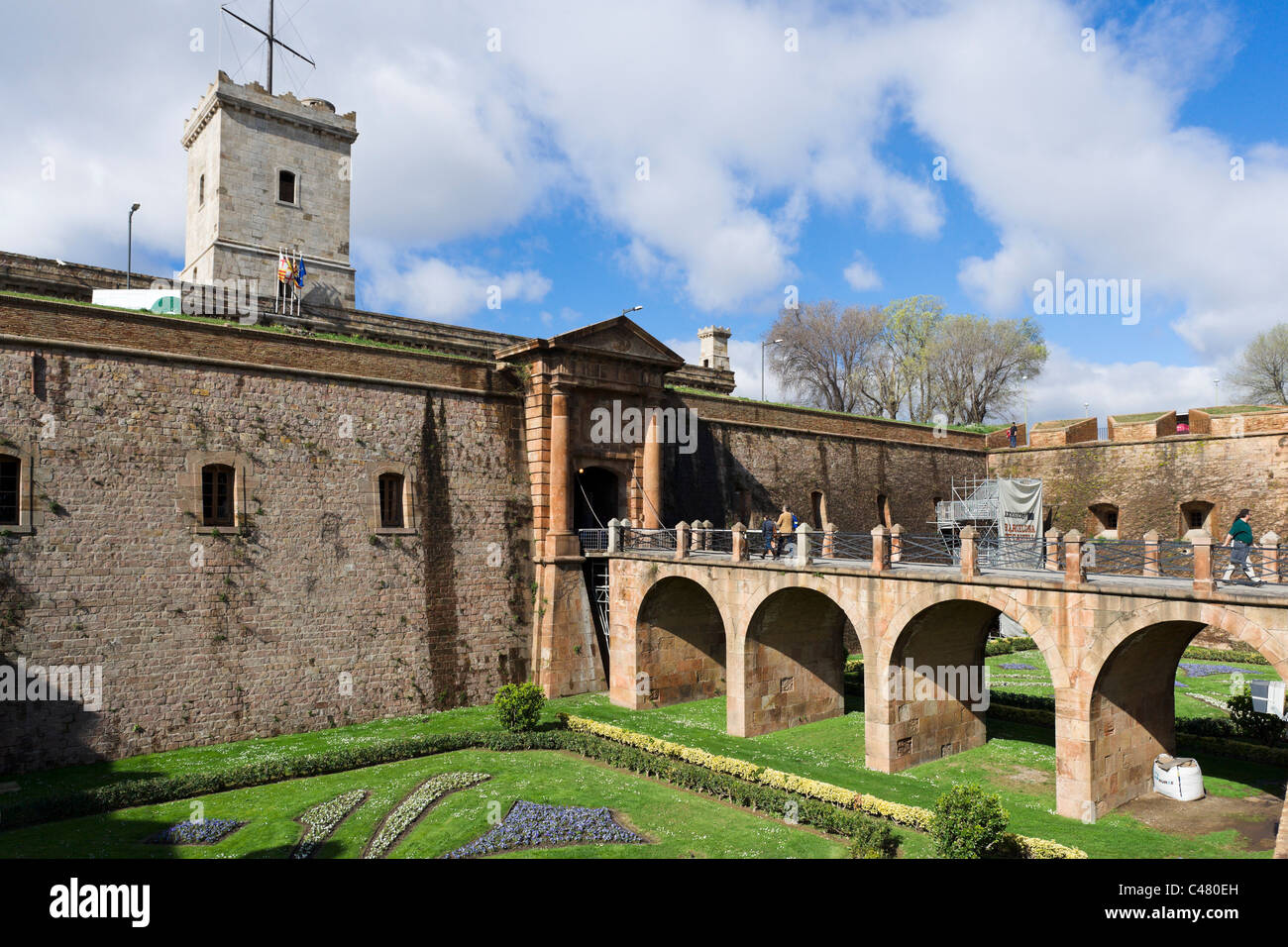 Das Castell de Montjuic, Barcelona, Katalonien, Spanien Stockfoto