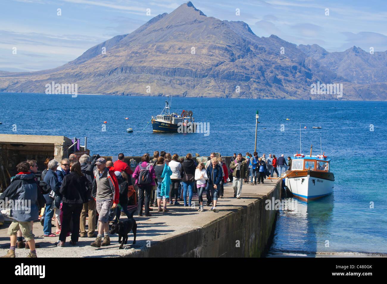 Schwarz Cullins aus Hochlandregion Elgol, Isle Of Skye, Schottland, November Stockfoto