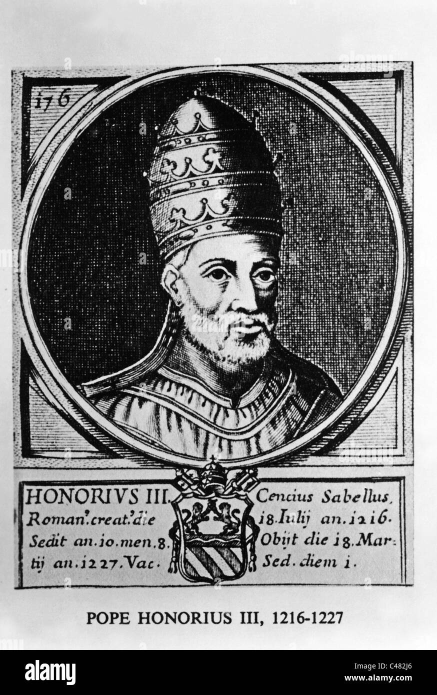 Papst Honorius III., Stockfoto