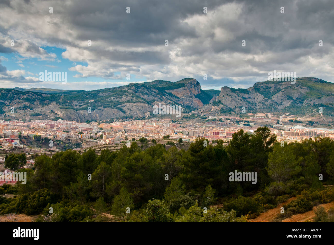Ein Blick über die Stadt Alcoy, Spanien Pic Brian Hickey Stockfoto