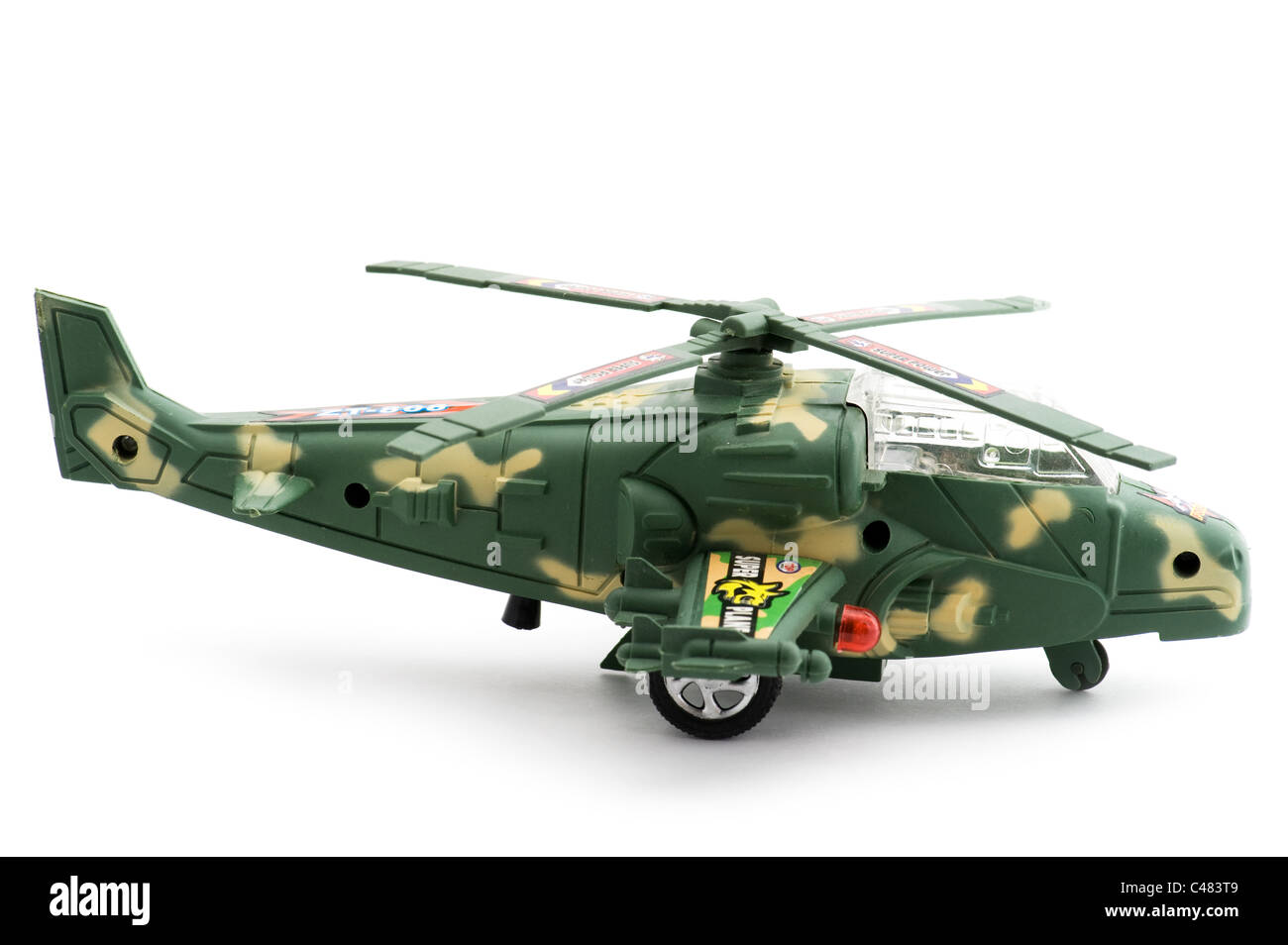 Objekt auf weiß - Spielzeug Hubschrauber Stockfoto