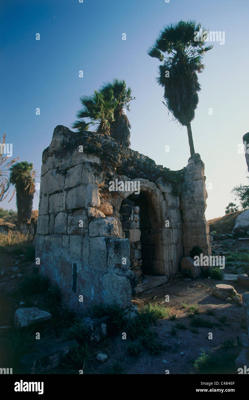Foto von den Ruinen von Minya in der Nähe vom See Genezareth Stockfoto
