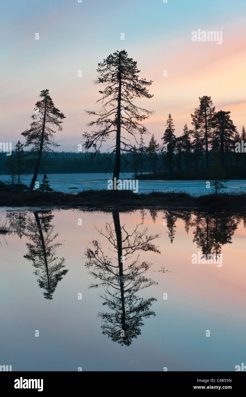 Schönen malerischen See, Abendstimmung, Schweden Stockfoto