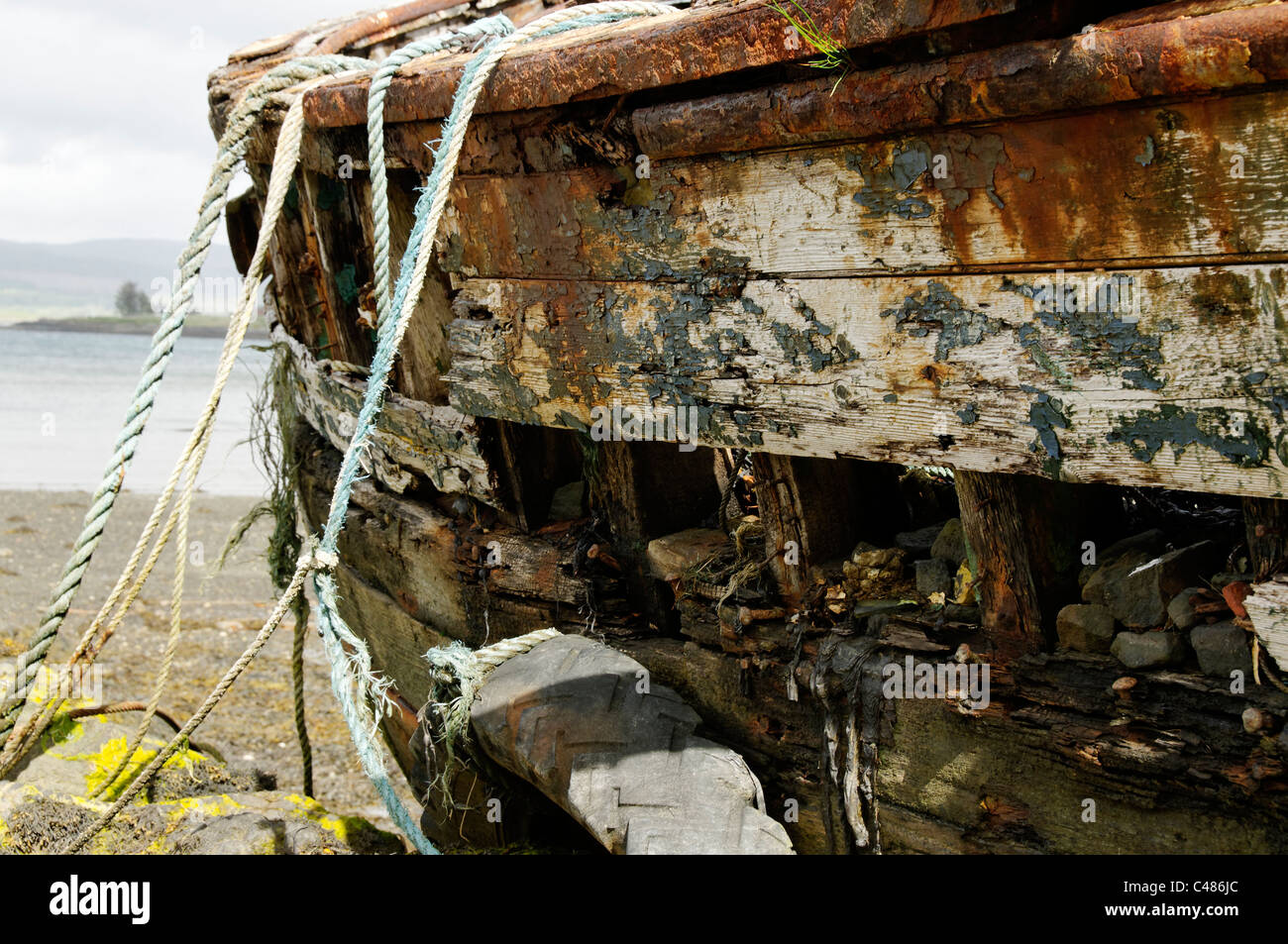 Verlassene Boote in Salen, Isle of Mull. Stockfoto