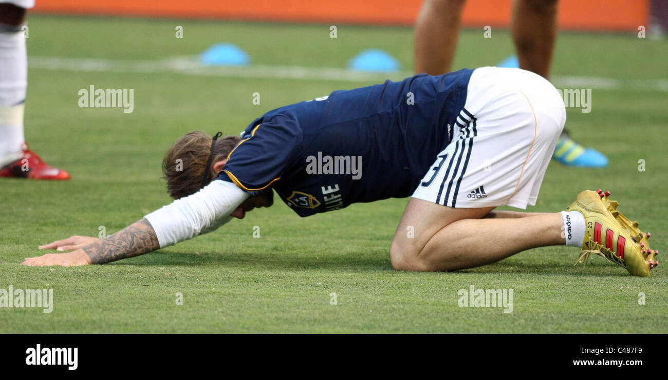 DAVID BECKHAM Promis bei LA GALAXY V DC UNITED CARSON LOS ANGELES Kalifornien 3. Juni 2011 Stockfoto