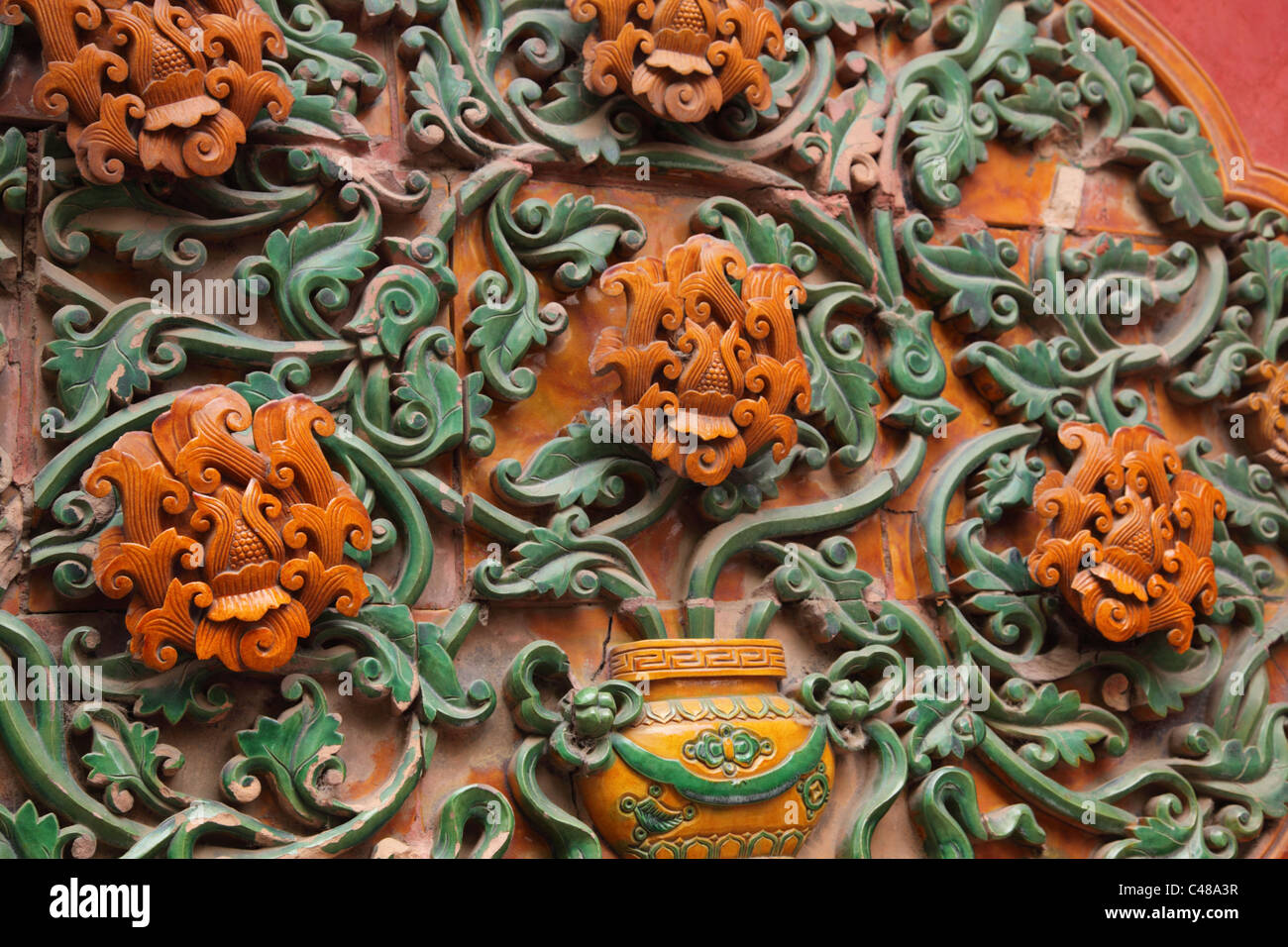 Architekturdetail, Verbotene Stadt, Peking, China Stockfoto