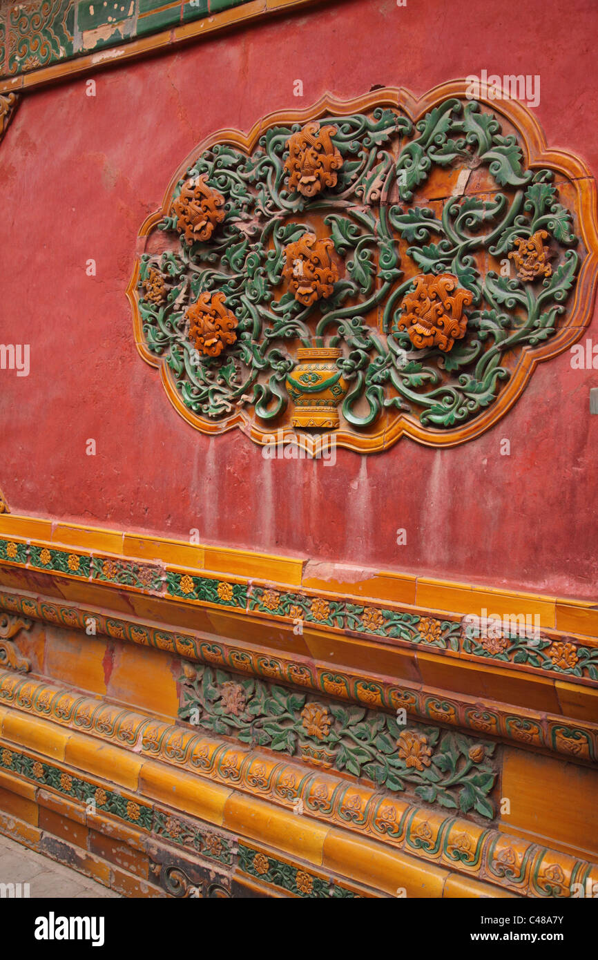 Architekturdetail, Verbotene Stadt, Peking, China Stockfoto