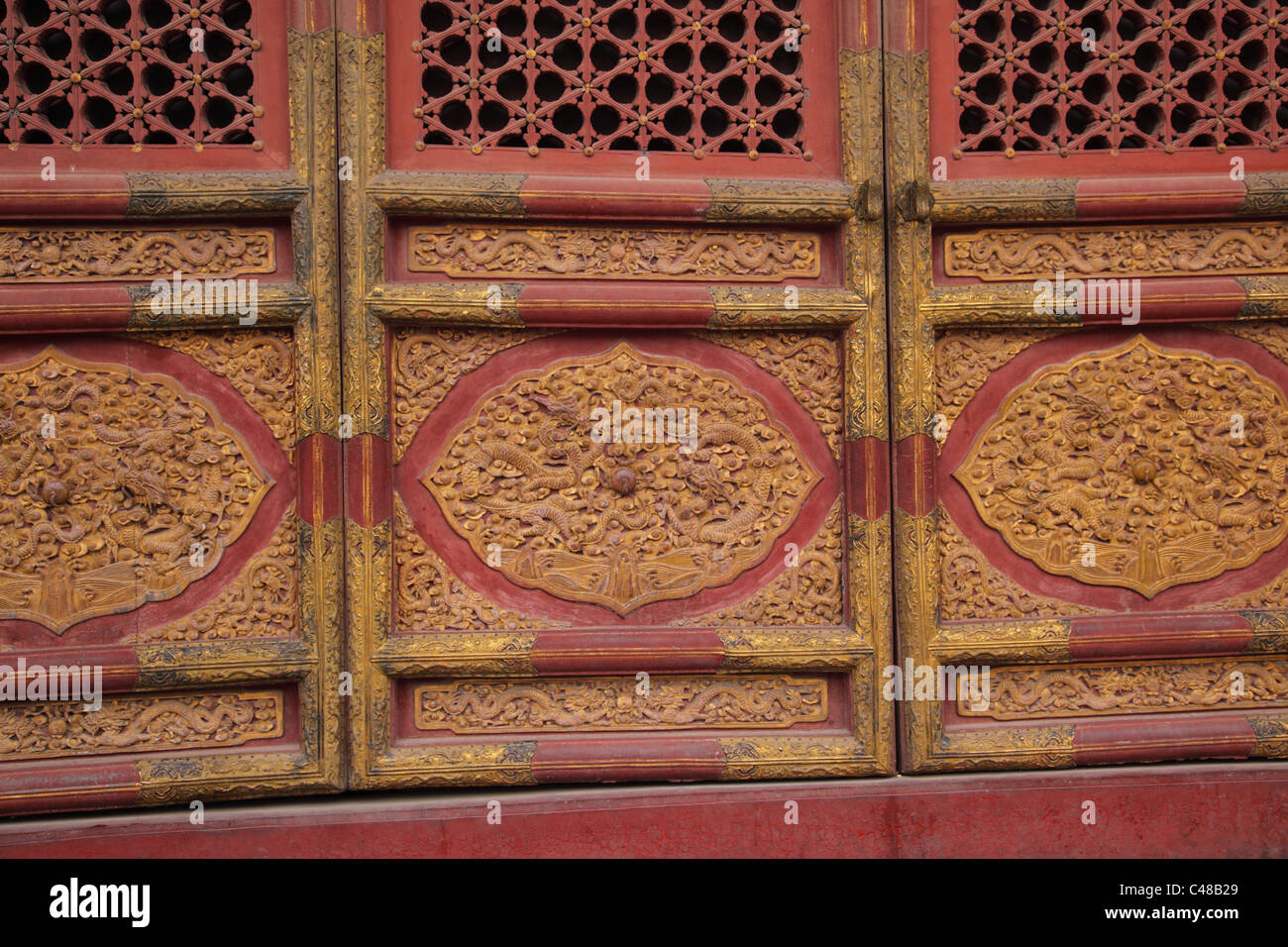 Architekturdetail, Verbotene Stadt, Peking, China Stockfoto