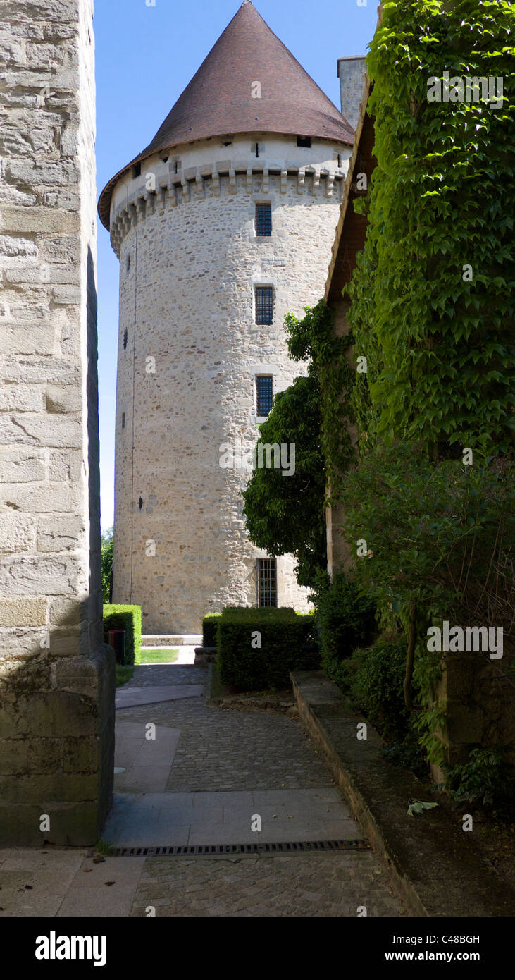 Zizim Turm und Burg in Bourganeuf, Creuse, Frankreich Stockfoto