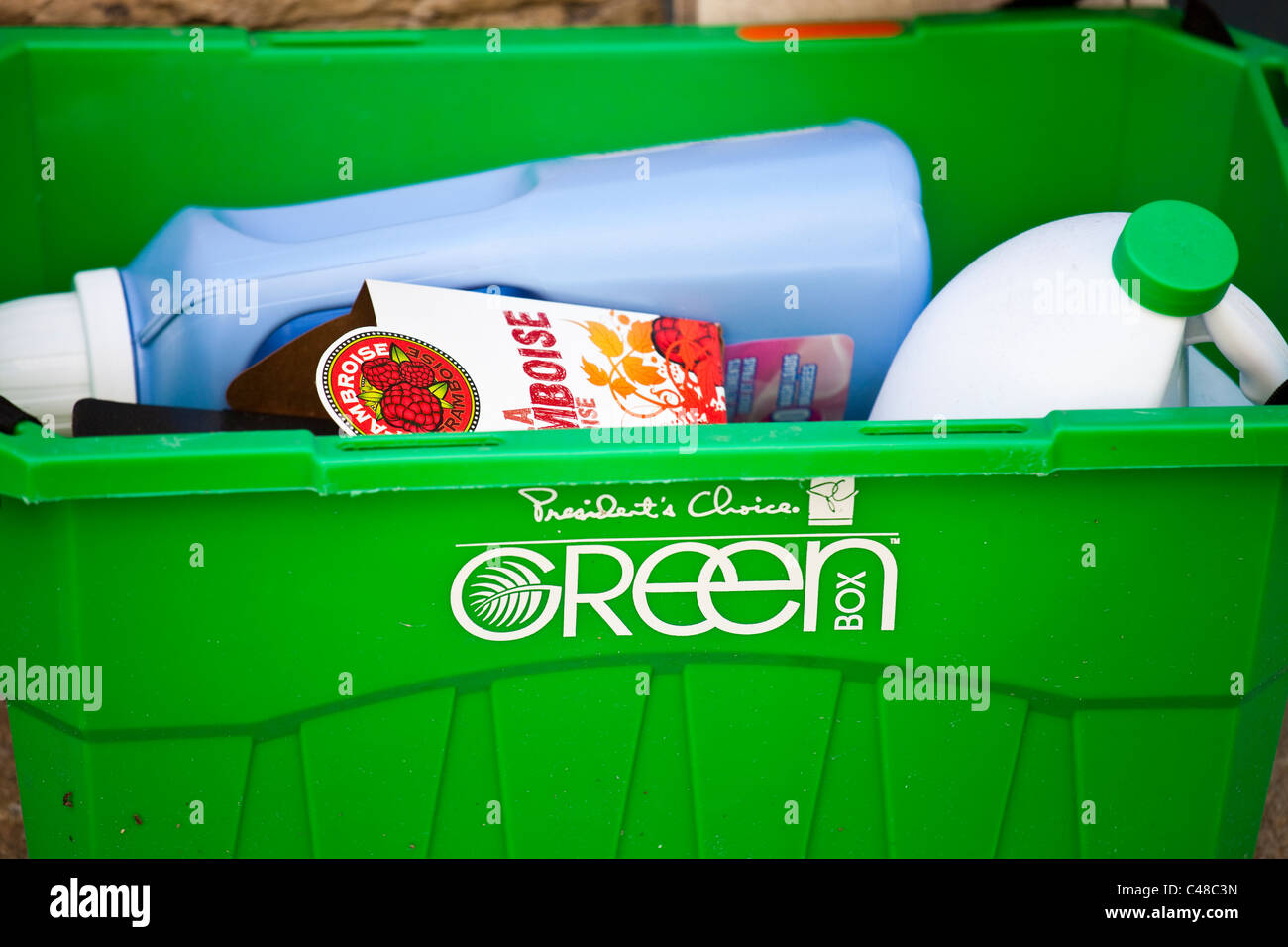Recycling in Quebec City, Kanada Stockfoto