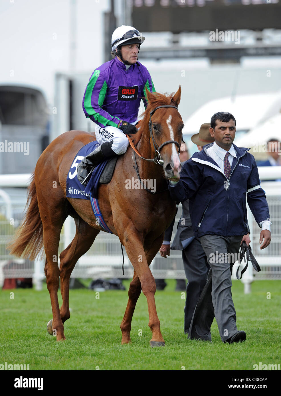 Jockey Kieren Fallon Tagung 2011 Investec Derby Stockfoto