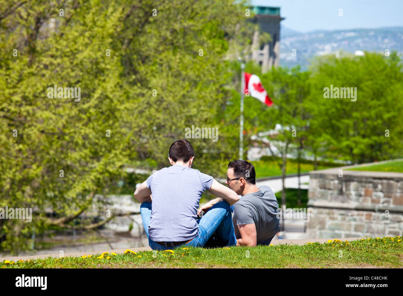 Gay paar in Quebec City, Kanada Stockfoto