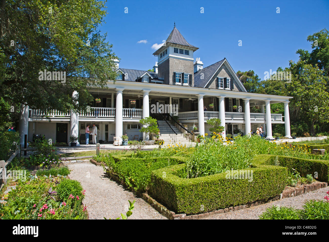 Das Haupthaus am historischen Magnolia Plantation & Gärten, in der Nähe von Charleston, South Carolina, USA Stockfoto