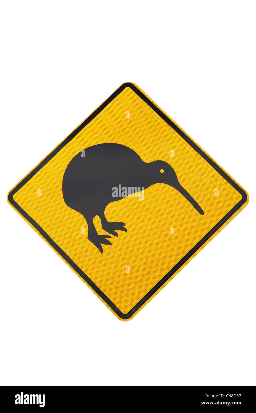 Kiwi Warning Sign, Neuseeland Stockfoto