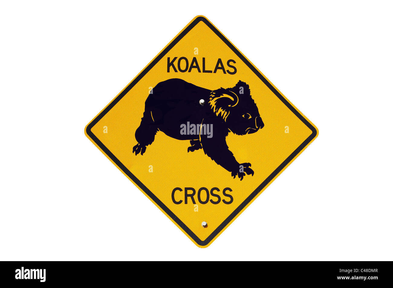 Koala Crossing Warnung Zeichen, Australien Stockfoto