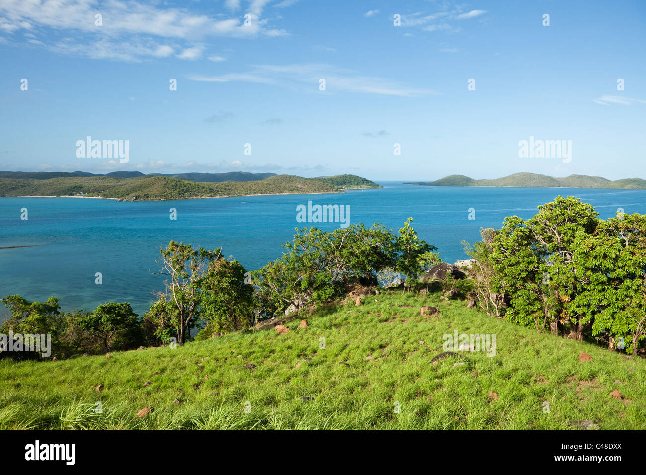 Blick von der Torres-Strait-Inseln von Green Hill Fort. Thursday Island, Torres-Strait-Inseln, Queensland, Australien Stockfoto