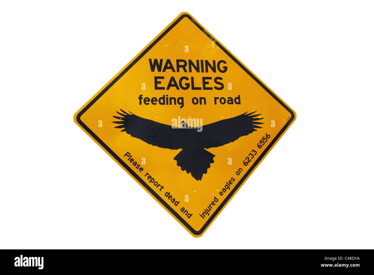 Adler Warnung Zeichen, Australien Stockfoto