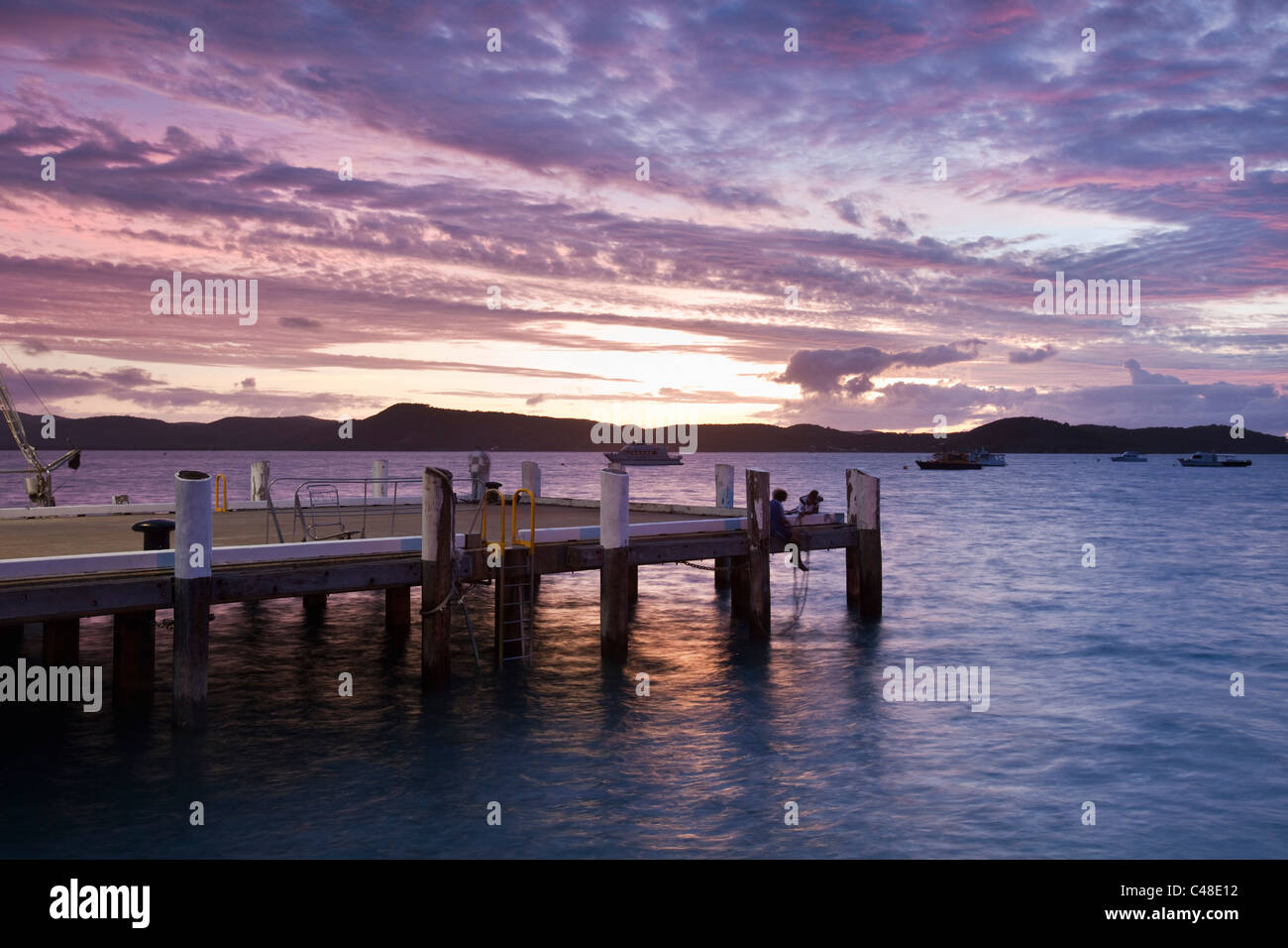 Ingenieure Wharf in der Abenddämmerung. Thursday Island, Torres-Strait-Inseln, Queensland, Australien Stockfoto