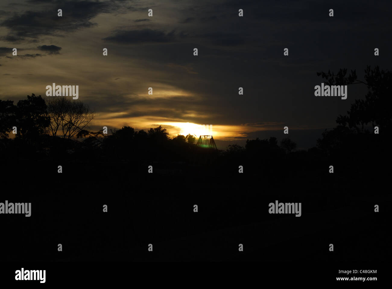Sonnenuntergang, Himmel-Schatten, Beschattung, Sonne, Szene, Landschaft Stockfoto