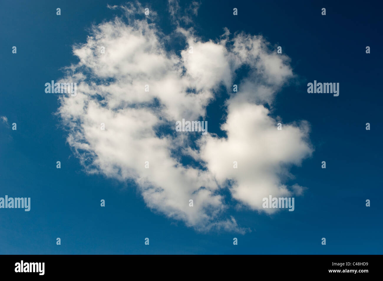 Weiße Wolke in einem klaren blauen Himmel Stockfoto