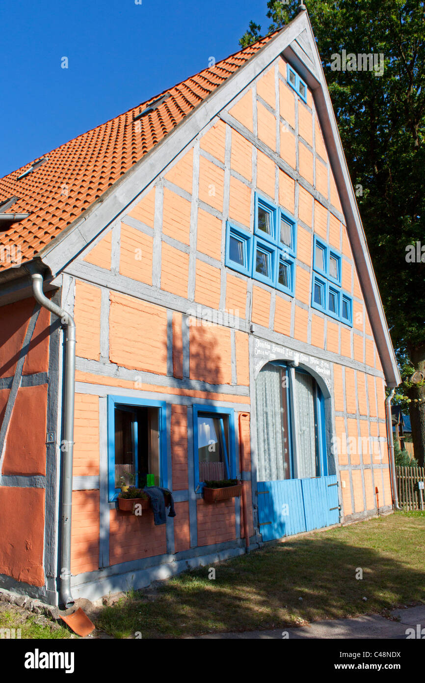 Fachwerkhaus in Loge, Wendland, Niedersachsen, Deutschland Stockfoto