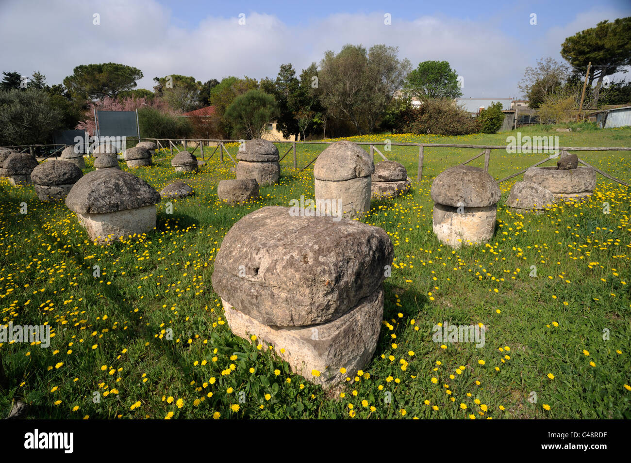 Italien, Latium, Tarquinia, Monterozzi etruskische Nekropole Stockfoto