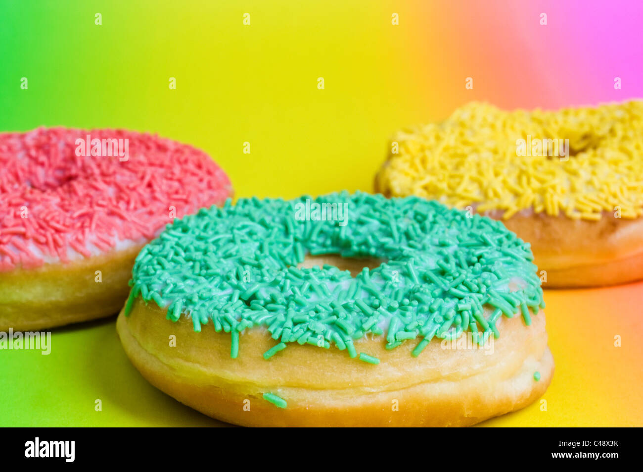 Bunte Donuts Stockfoto