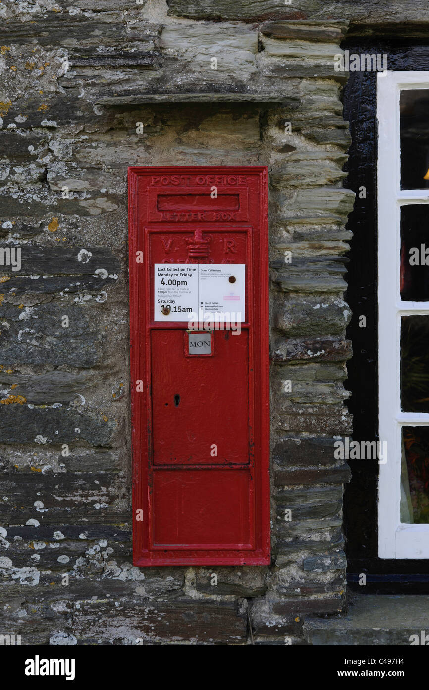 Alten Brief Box Tintagel Cornwall UK Stockfoto