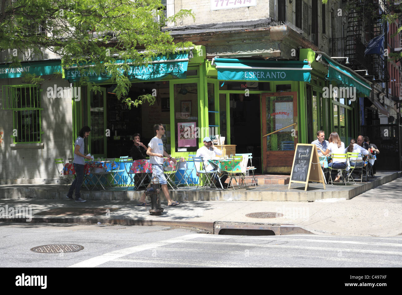 Esperanto Cafe, East Village, Manhattan, New York City Stockfoto