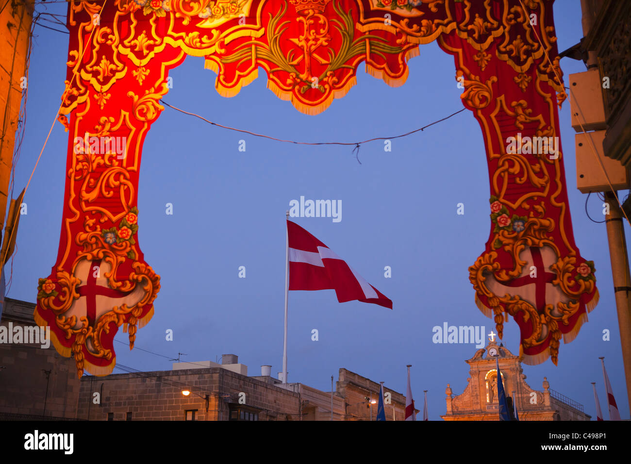 Malteser feiern, St George flag Stockfoto