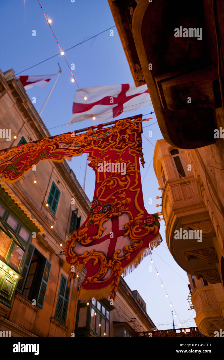 Malteser feiern, St George flag Stockfoto