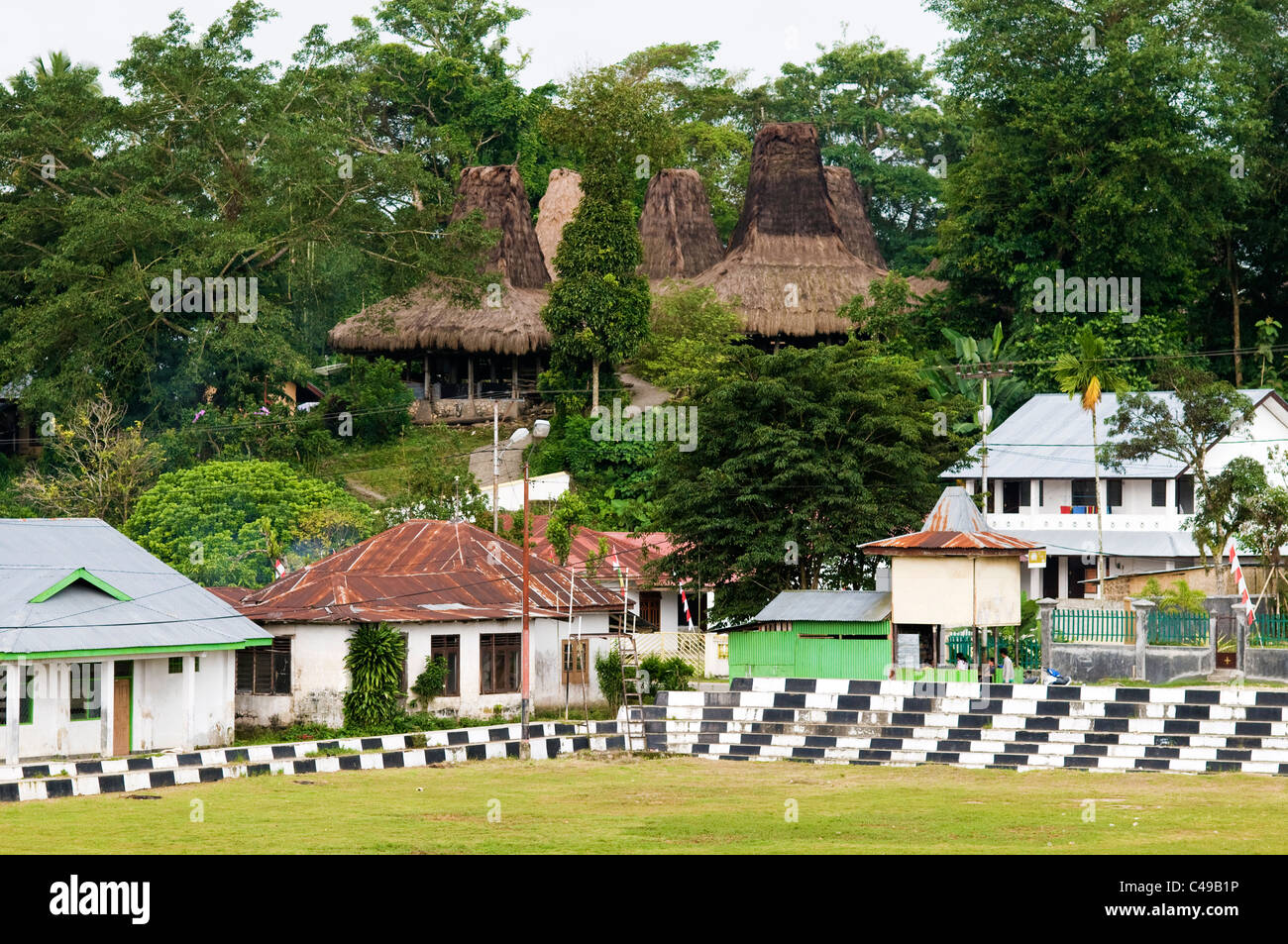 Sportplatz Kampung Tambelar Waikabubak Sumba Indonesien Stockfoto