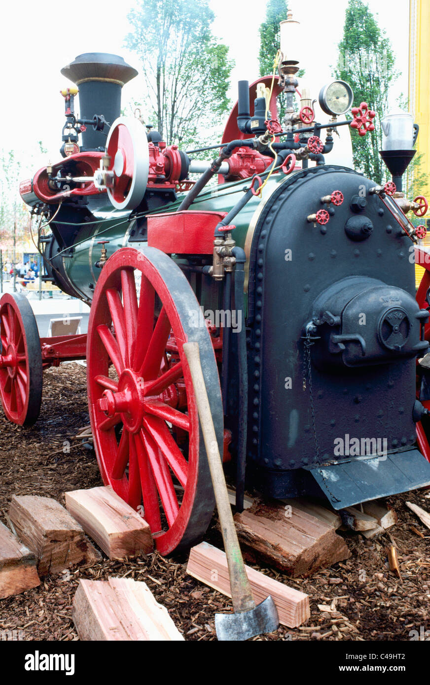 Antike Dampftraktor, Saanichton, British Columbia, Kanada - historische Maschine bei Saanich historische Artefakte Society Stockfoto