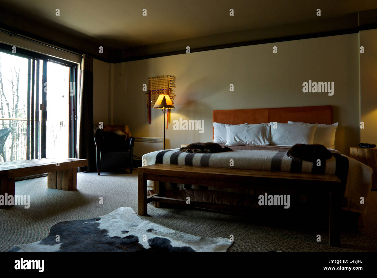 Zimmer im Hotel-Musee Premieren Nationen Wendake Quebec Stockfoto
