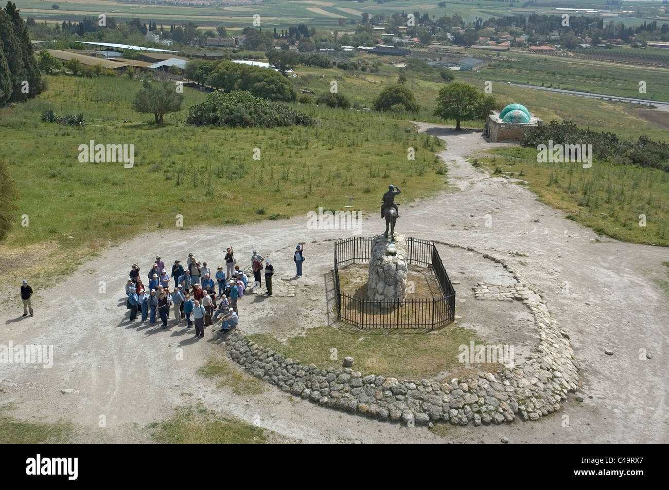 Luftaufnahme des Guardian-Denkmals in der unteren Galiläa Stockfoto