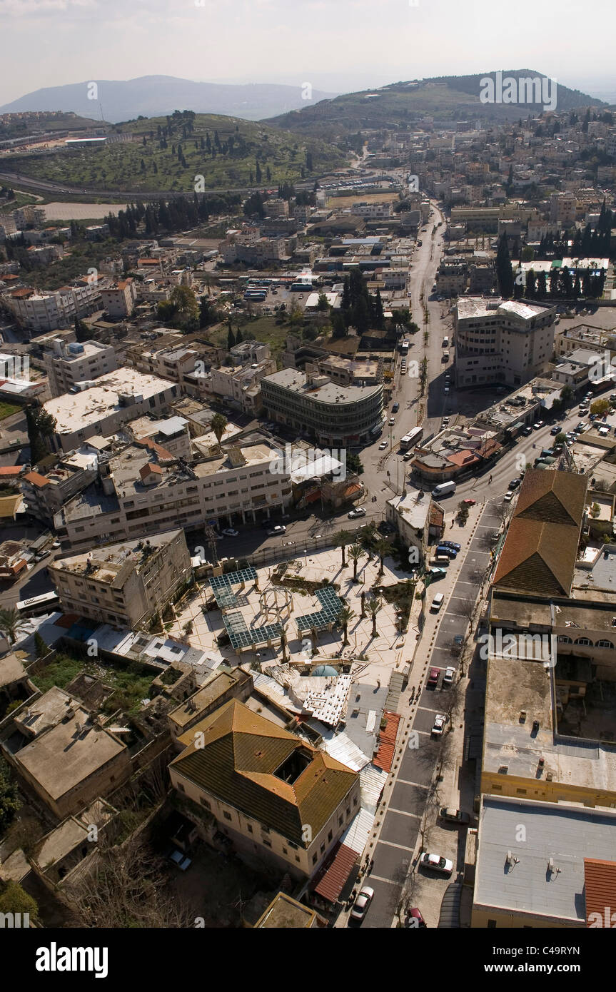 Luftaufnahme der Stadt von Nazareth in der unteren Galiläa Stockfoto