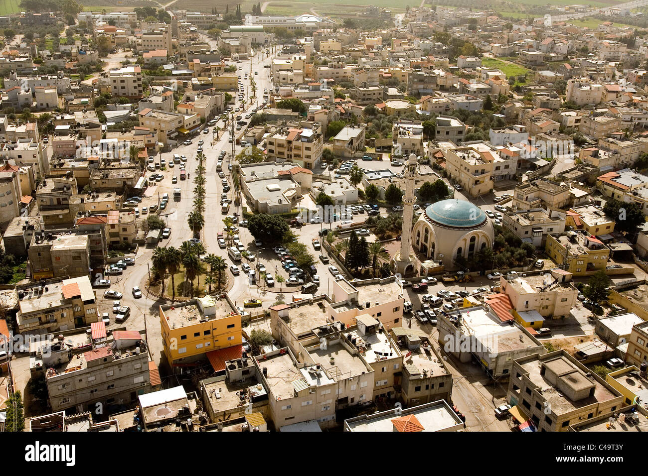 Luftaufnahme des arabischen Dorf von Ax'al in der unteren Galiläa Stockfoto