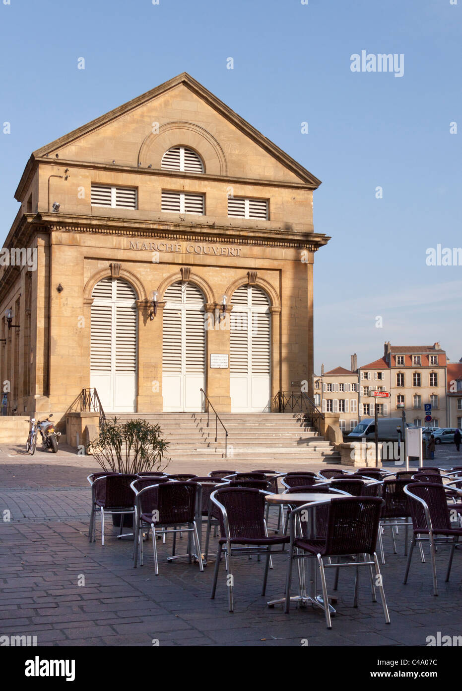 Die Markthalle, Marche Couvert in der Stadt Metz, Moselle, Lothringen, Frankreich Stockfoto