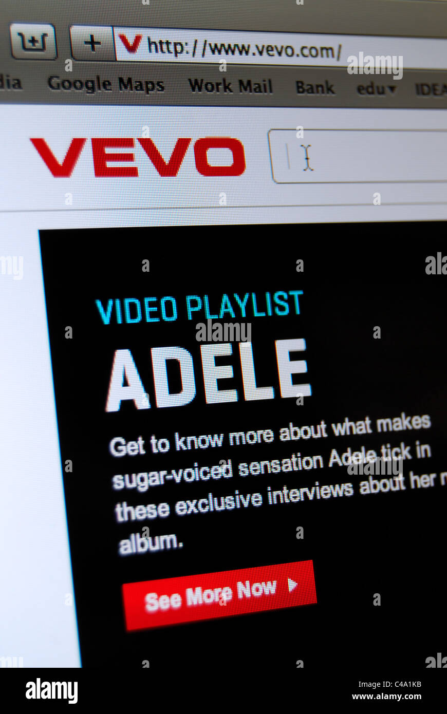 Foto-Illustration von Vevo-Musik-Video-website Stockfoto