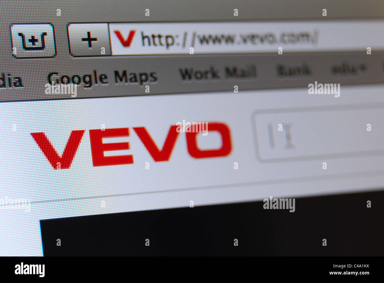 Foto-Illustration von Vevo-Musik-Video-website Stockfoto