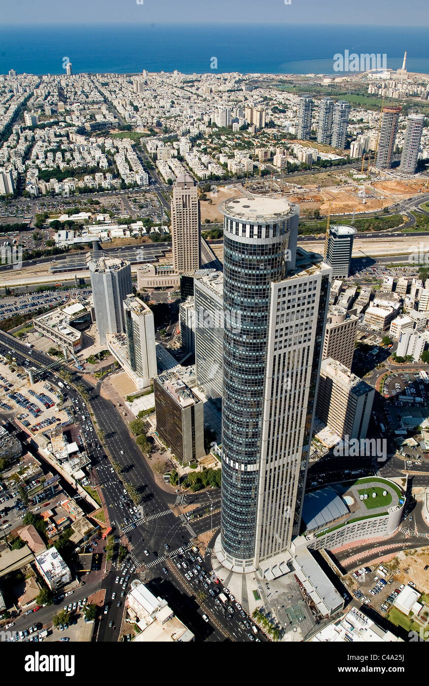 Luftaufnahme des Turmes Aviv in Ramat Gan Stockfoto