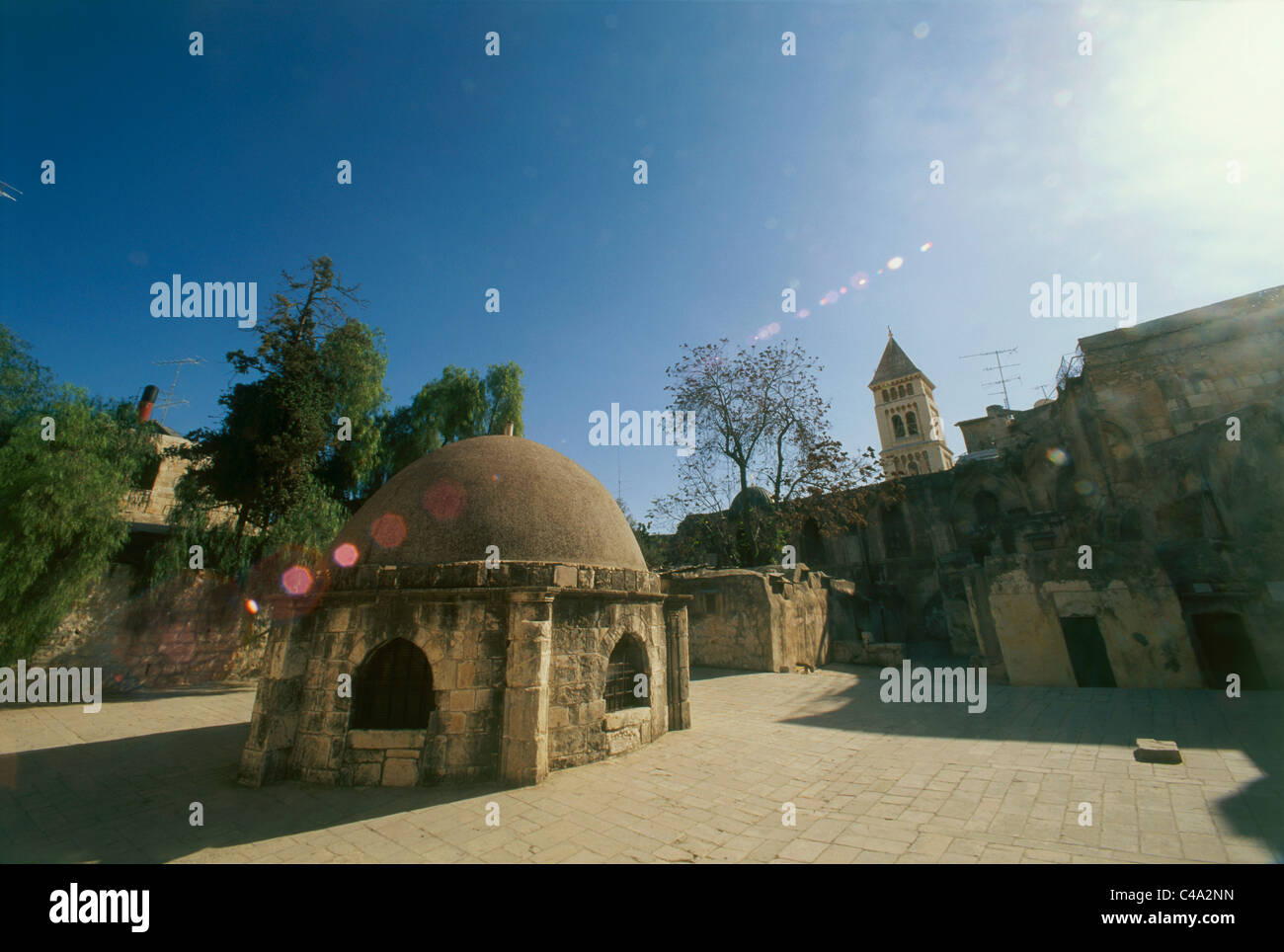 Foto von der äthiopischen Gericht in der Altstadt von Jerusalem Stockfoto