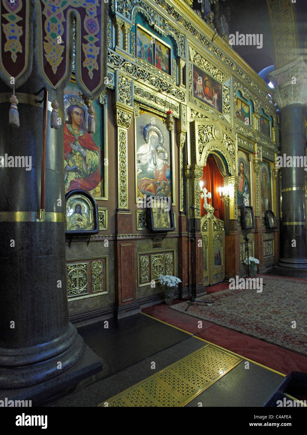 Bulgarien, Sofia, Sveta Nedelya Kathedrale, Ikonostase, Stockfoto