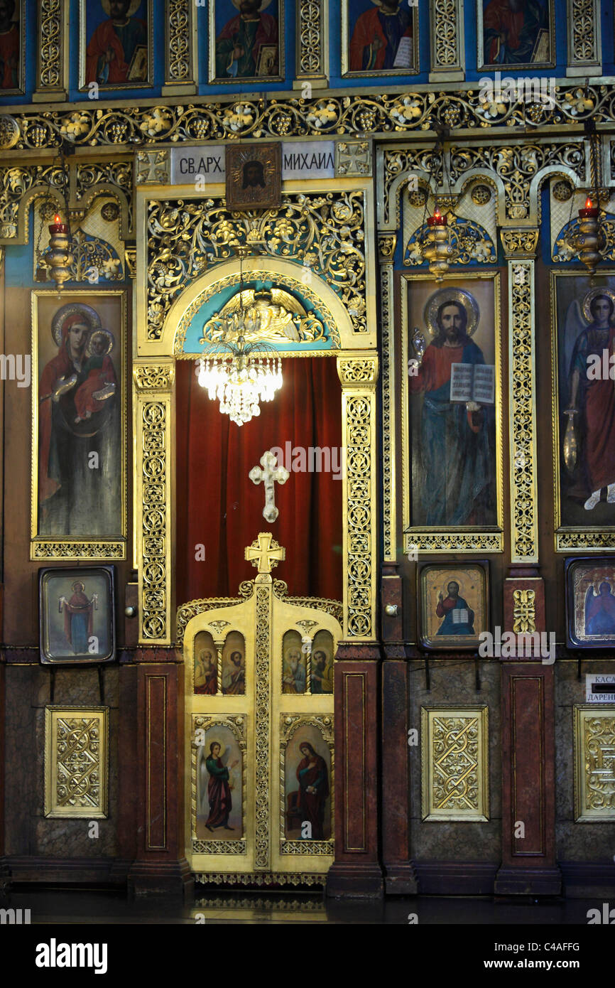 Bulgarien, Sofia, Sveta Nedelya Kathedrale, Ikonostase, Stockfoto