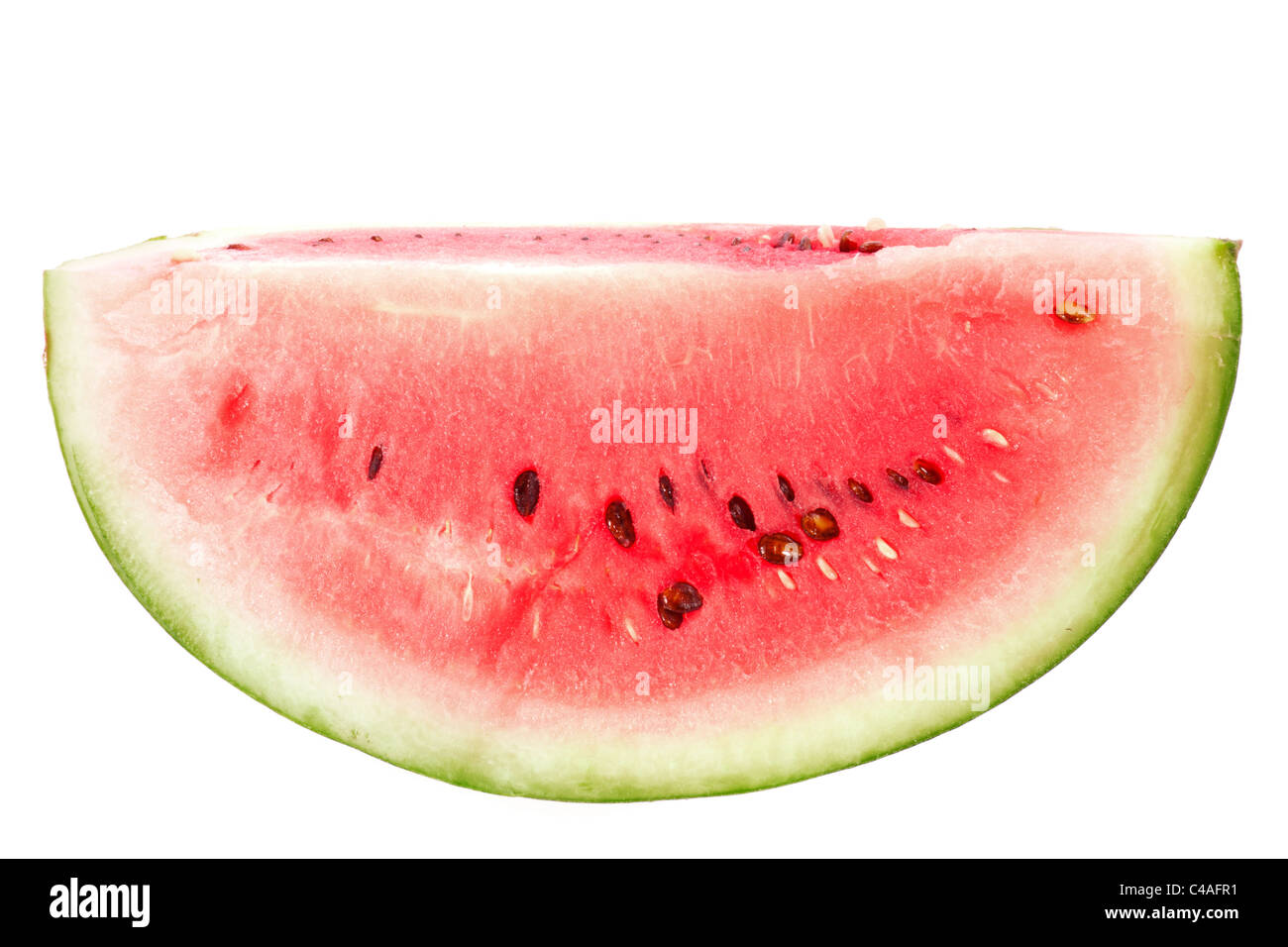 Wassermelone Stück isoliert auf weißem Hintergrund Stockfoto